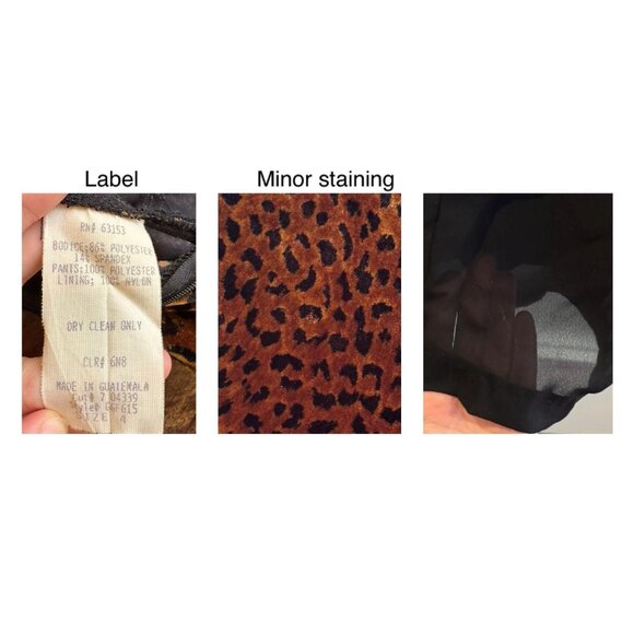 90s vintage animal leopard print funky fuzzy velvet sheer pant jumpsuit pantsuit - Picture 10 of 10